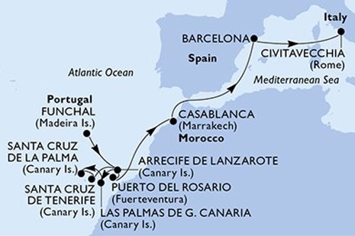 Cruise itinerary