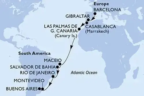 Cruise itinerary
